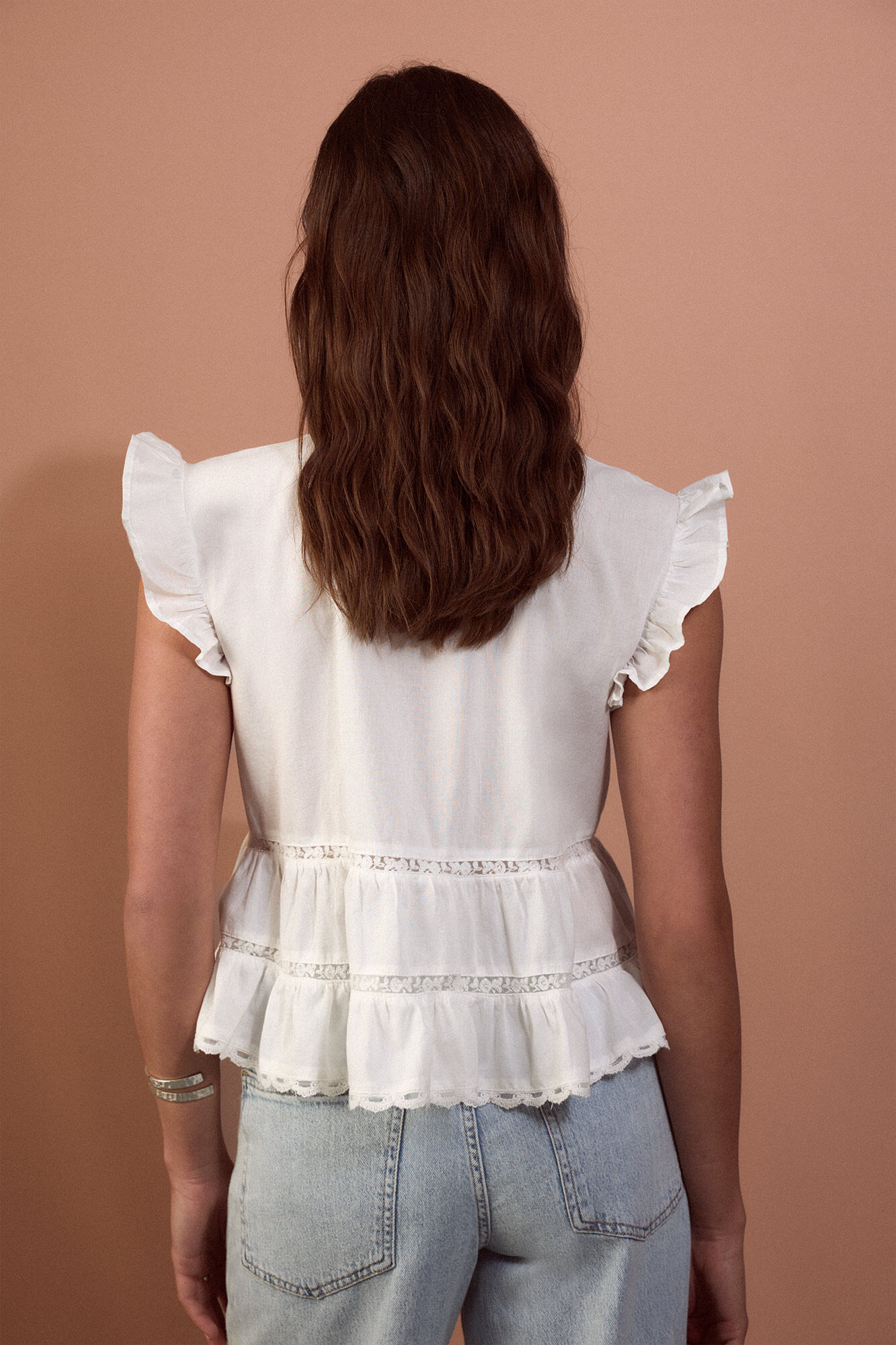 Slowlove Romantic fluid blouse Ivory