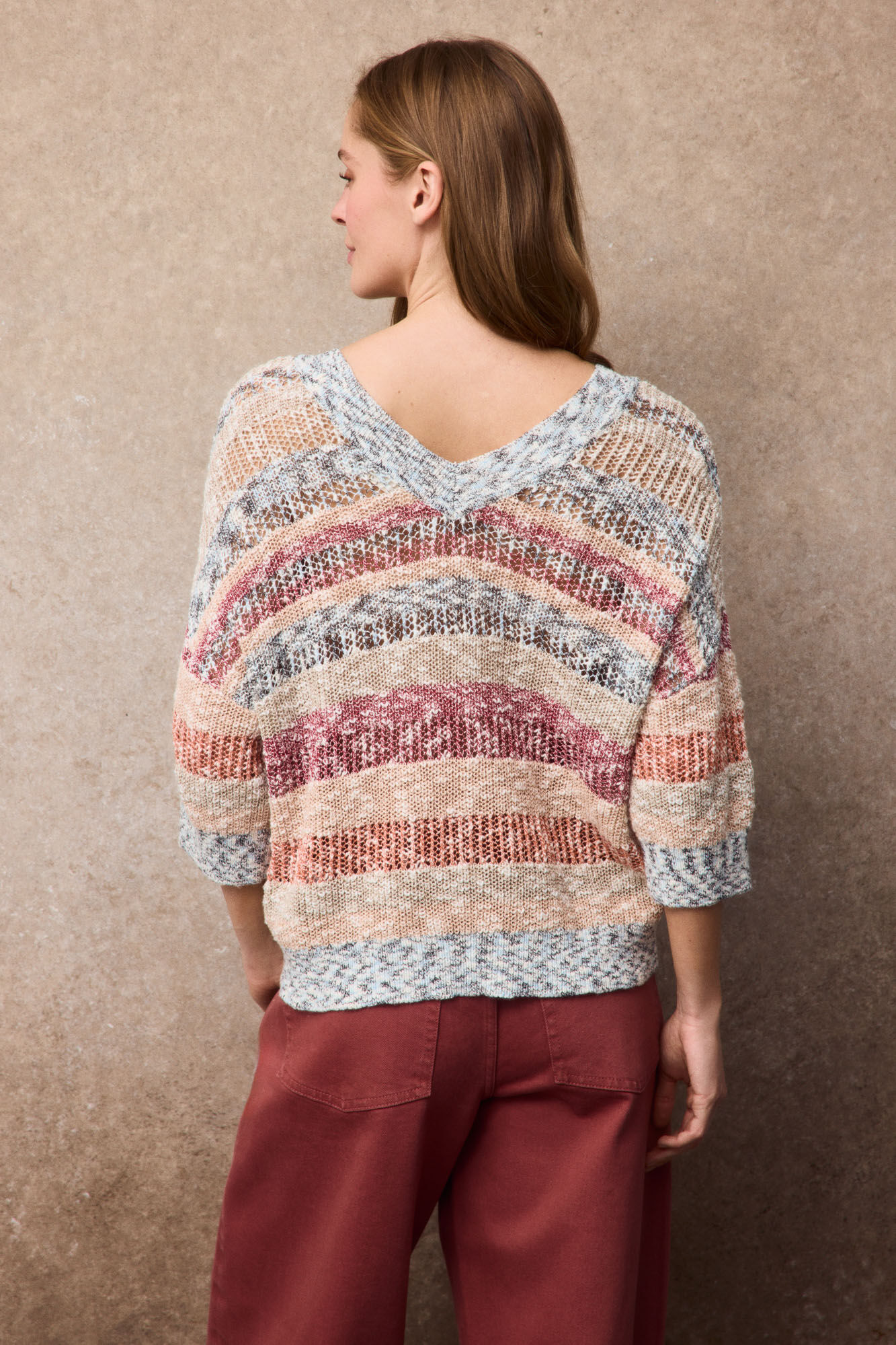 Slowlove Jersey pico multicolor Naranja