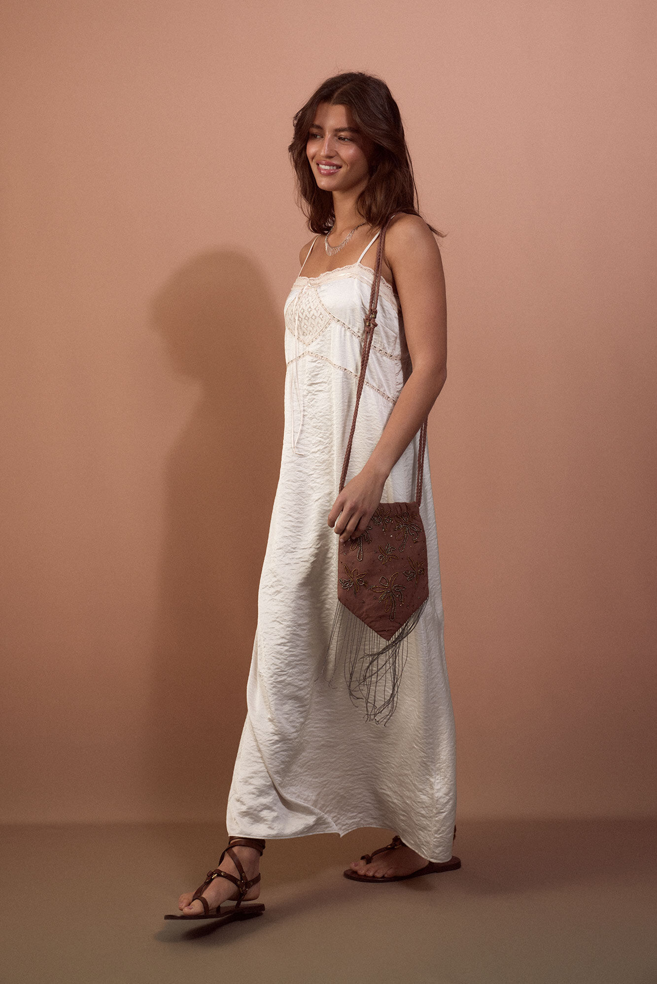Slowlove Satin-finish slip dress