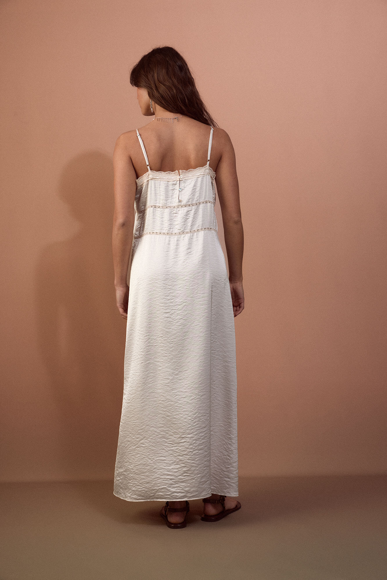 Slowlove Satin-finish slip dress Multicolour