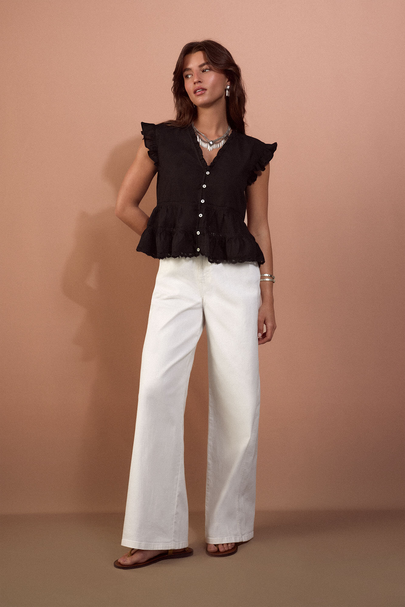 Slowlove Romantic fluid blouse Black