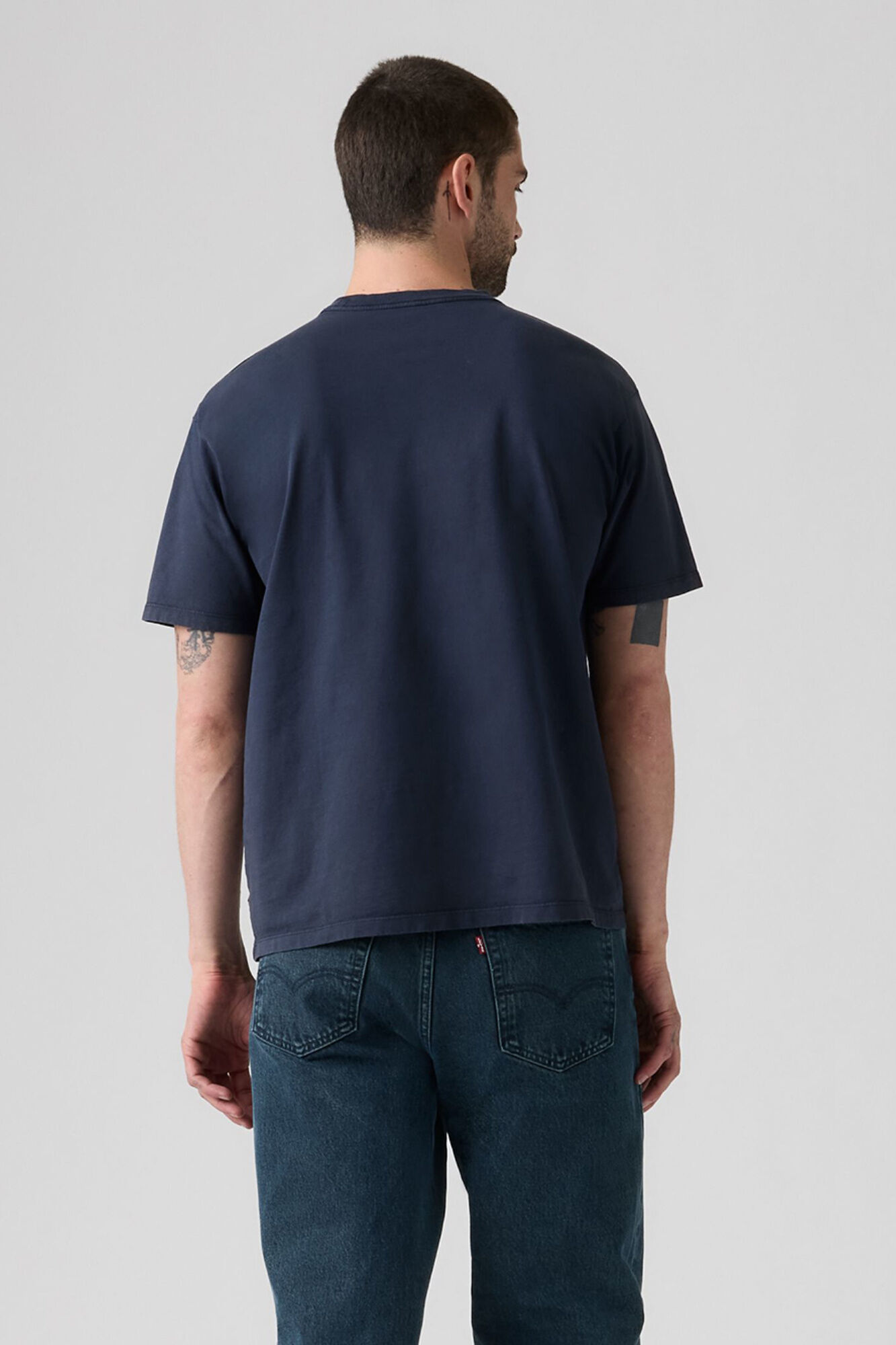 Levi's T-shirt logo manga curta azul