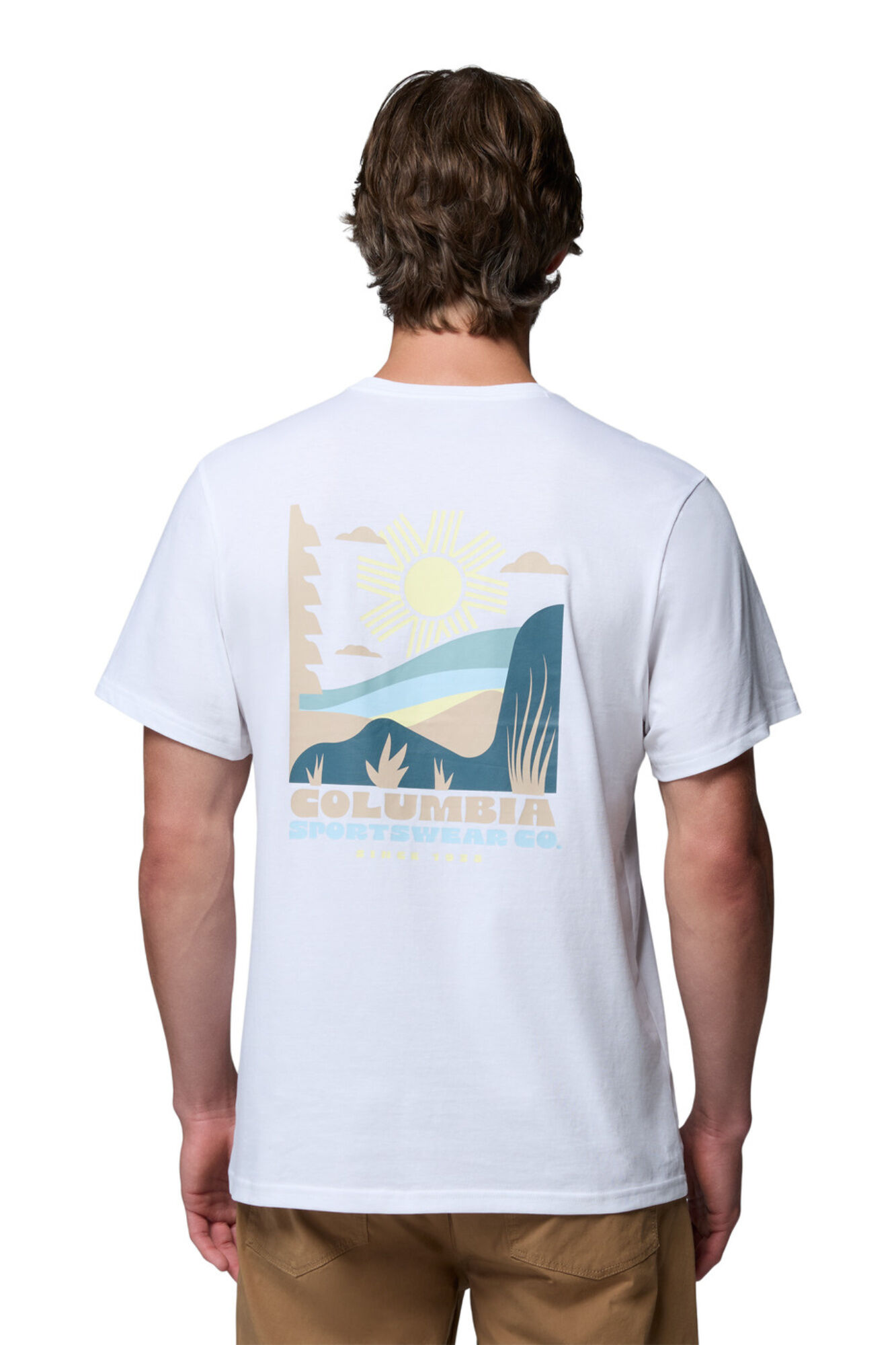 Columbia T-shirt com estampado de natureza nas costas branco