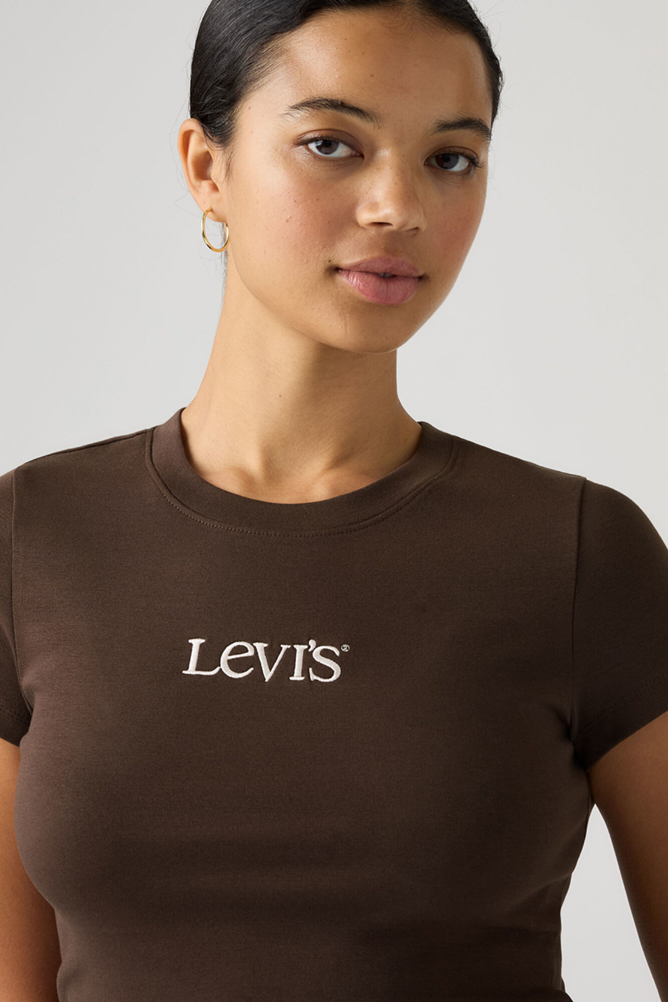 Levi's Camiseta manga corta logo marr&oacute;n