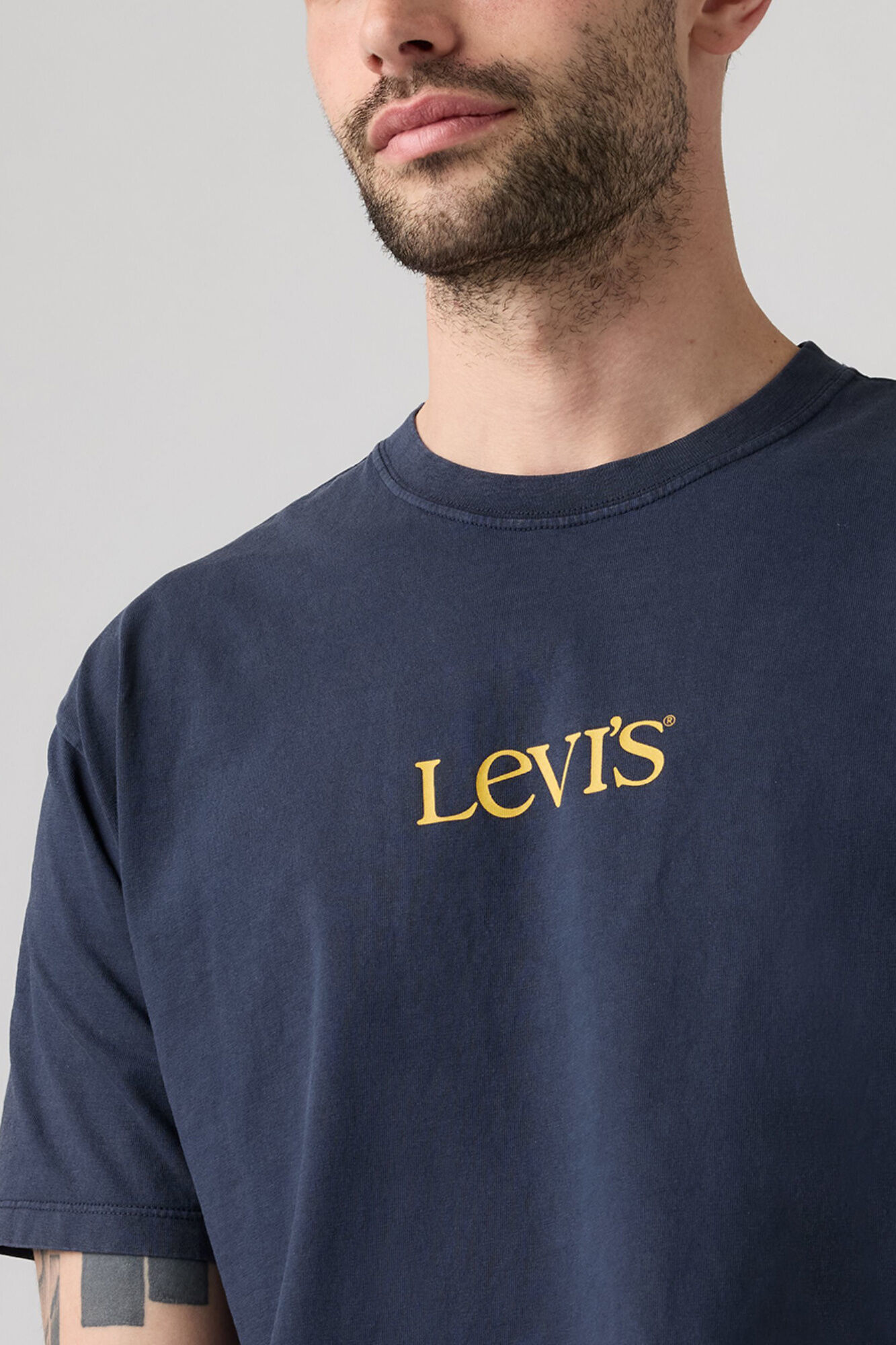 Levi's T-shirt logo manga curta azul
