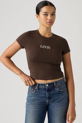 Levi's Camiseta manga corta logo marr&oacute;n