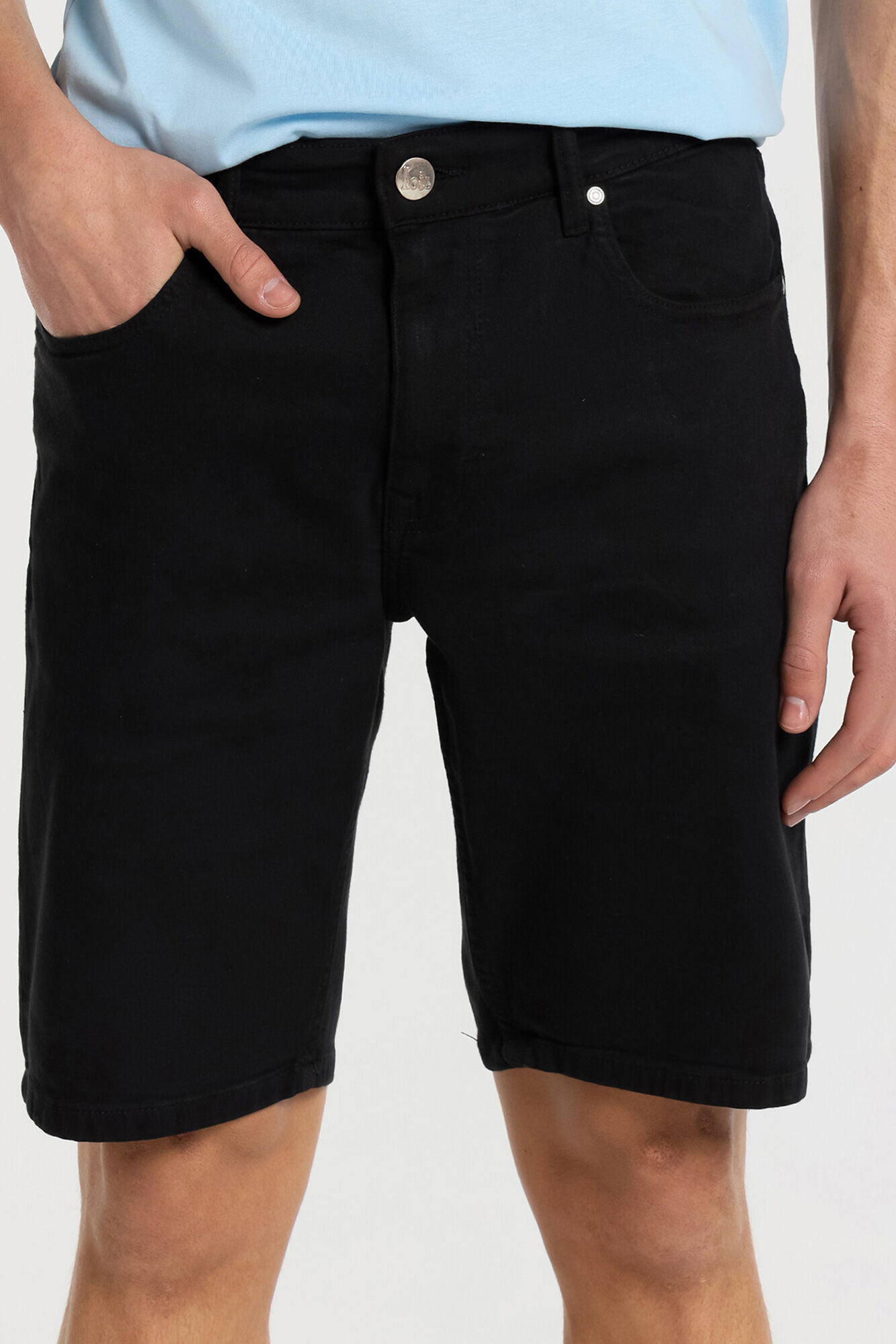 Lois Bermuda de cintura m&eacute;dia com 5 bolsos preto