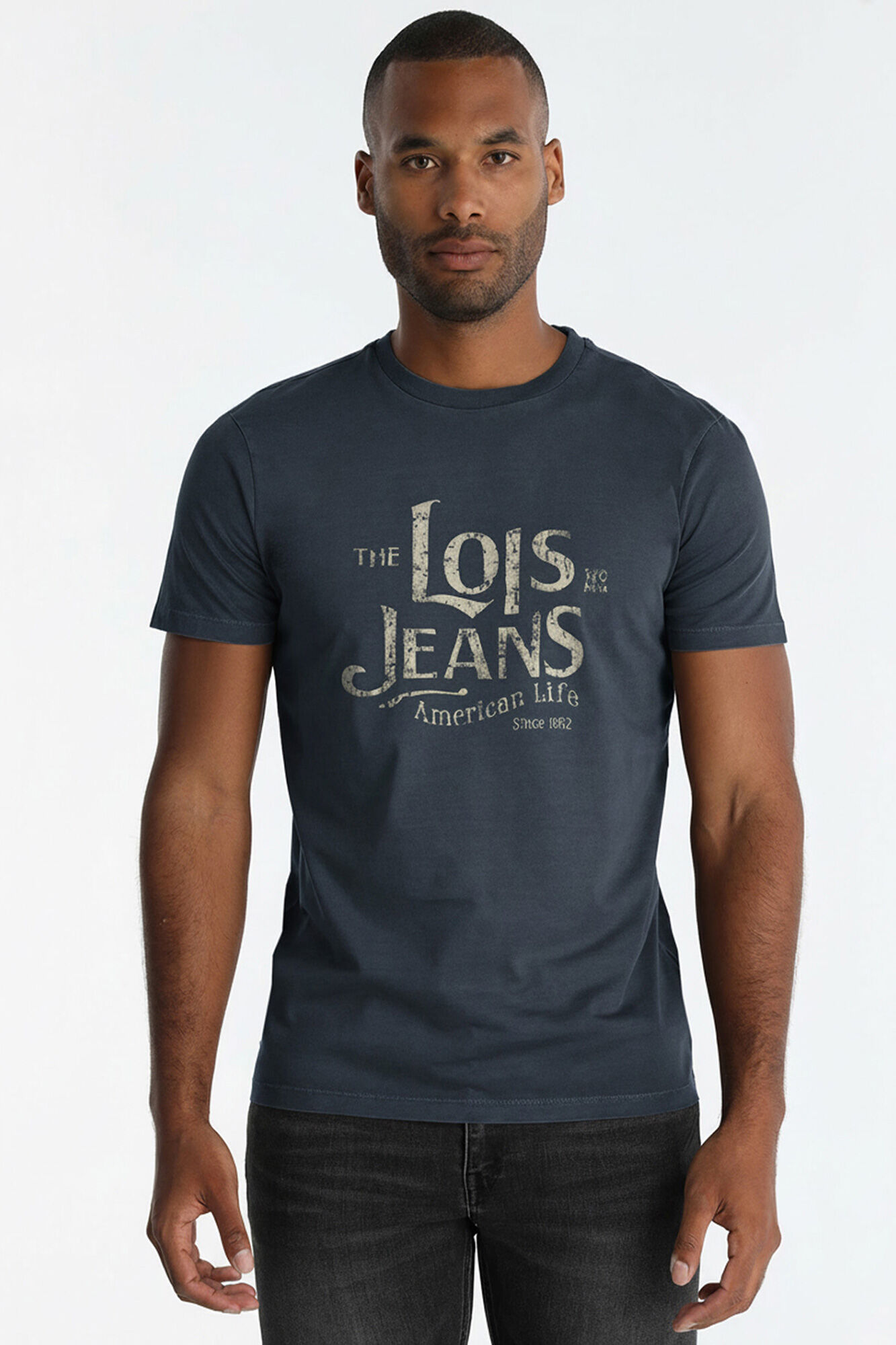 Lois T-shirt de manga curta gr&aacute;fica azul